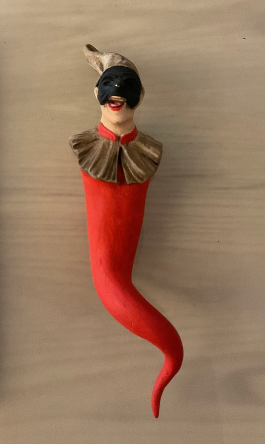 Corno con busto Pulcinella
